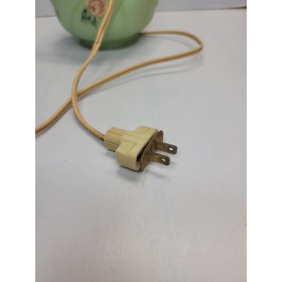 Vintage Lt Green Lamp Glass Boudoir Vanity, Rose Swirl, Reverse Paint (Chip) - Picture 6 of 6